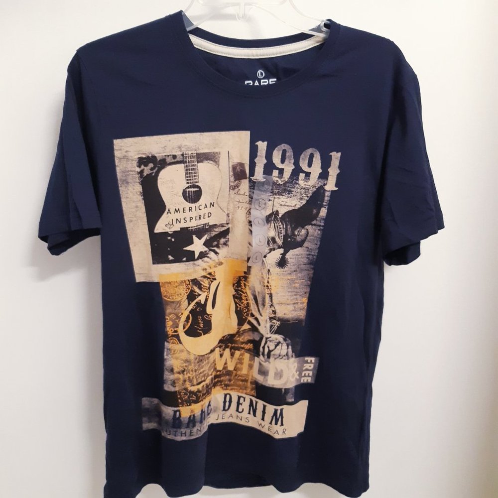 Bare Denim Authentic Jeans Wear  Tshirt Men Large